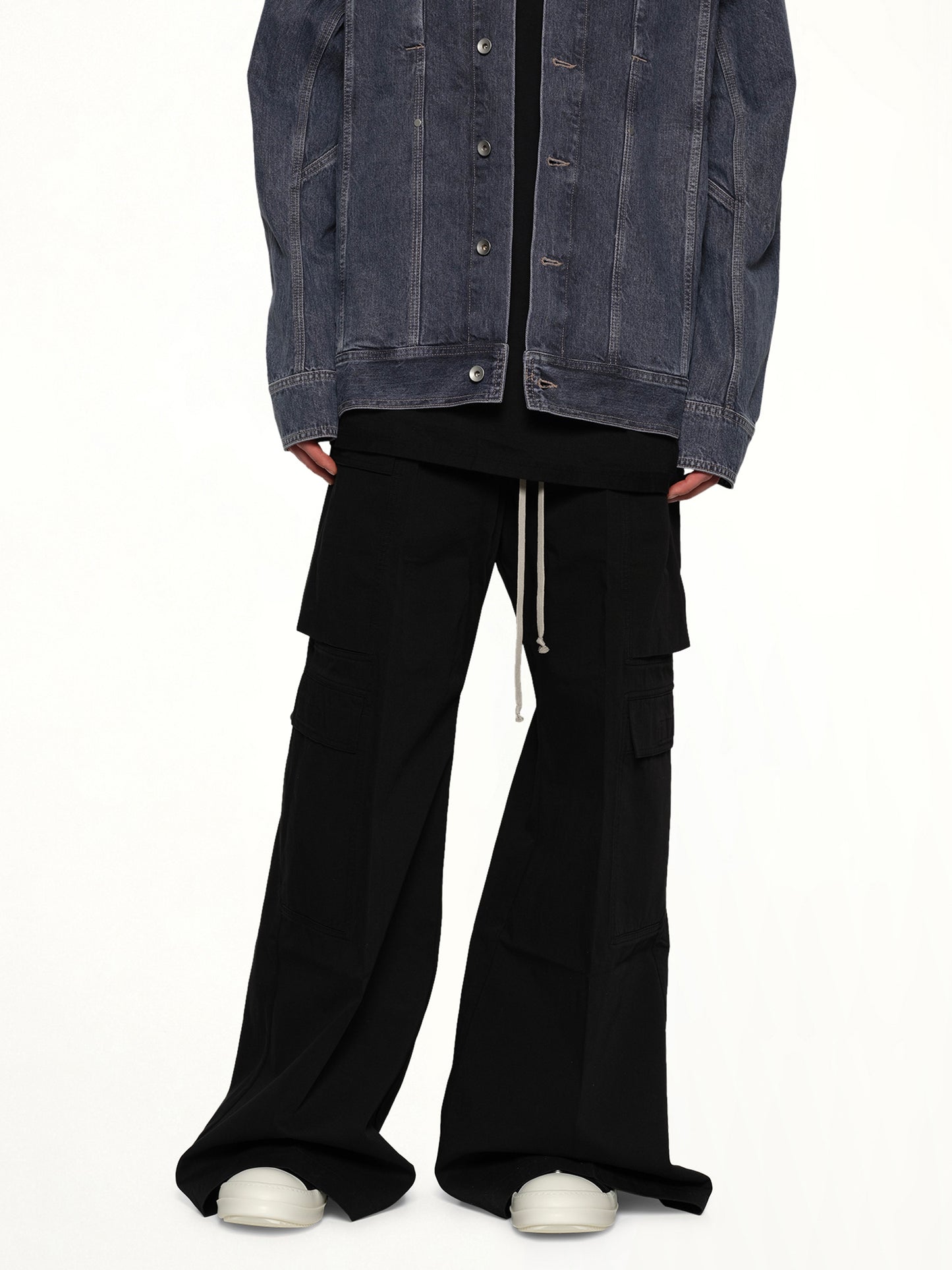 Cotton Twill Double Cargo Jumbo Belas in Black