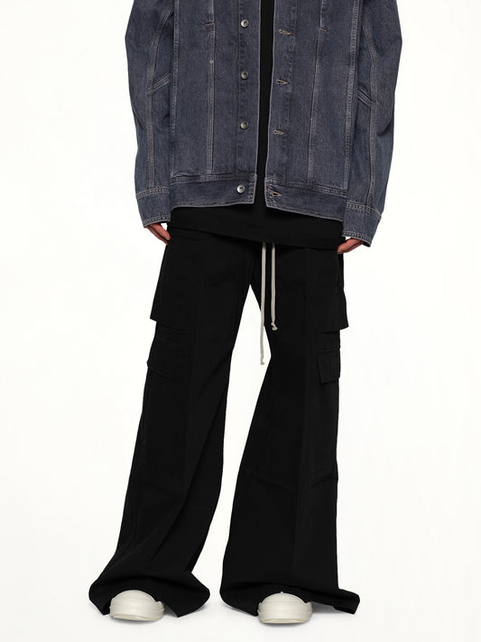 Cotton Twill Double Cargo Jumbo Belas in Black