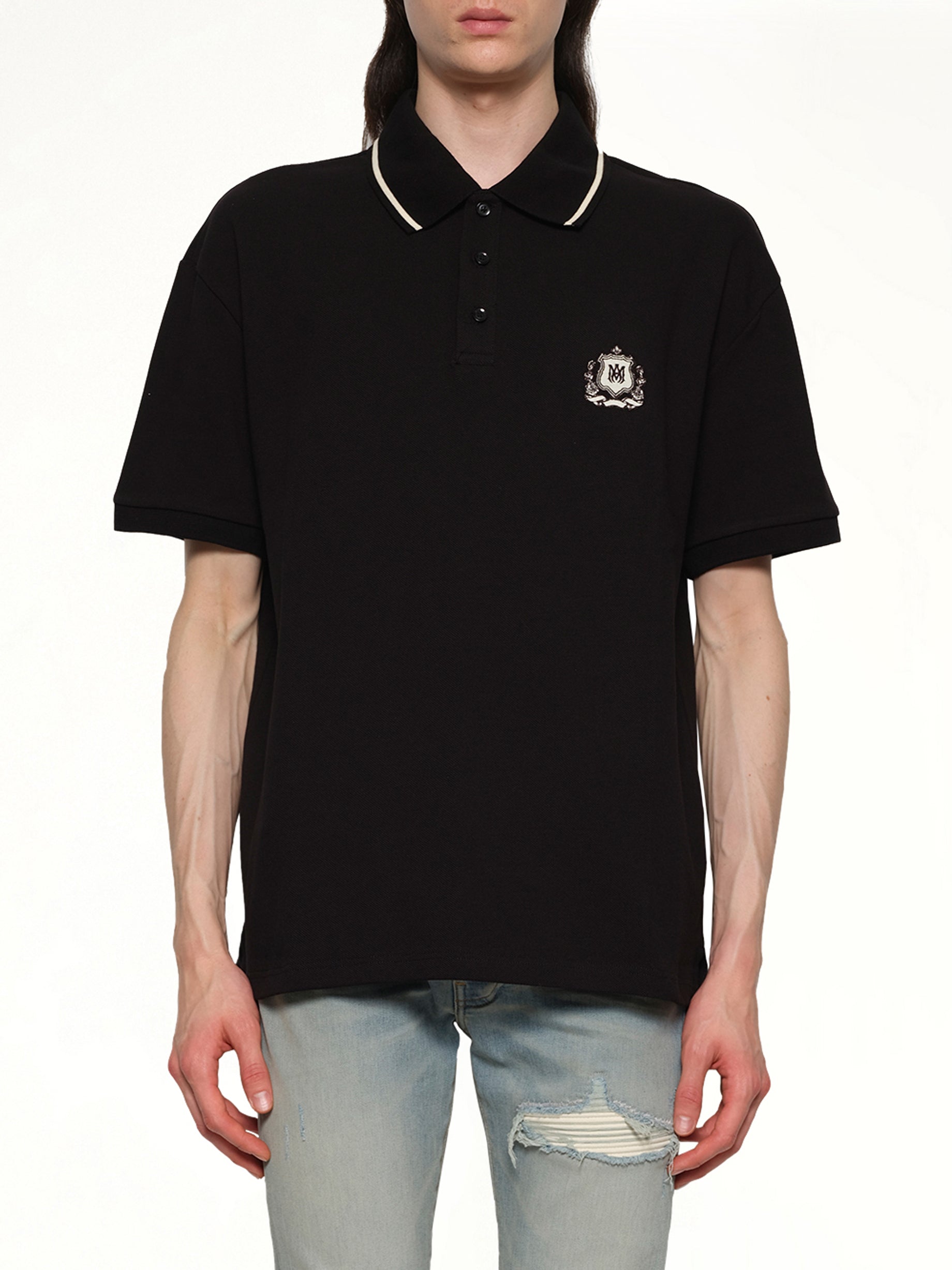 MA Crest Polo in Black