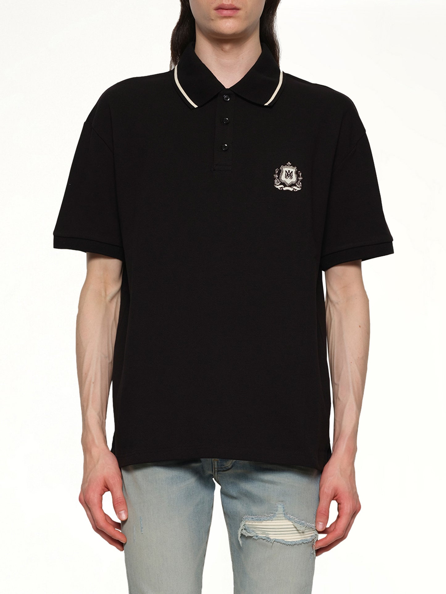 MA Crest Polo in Black