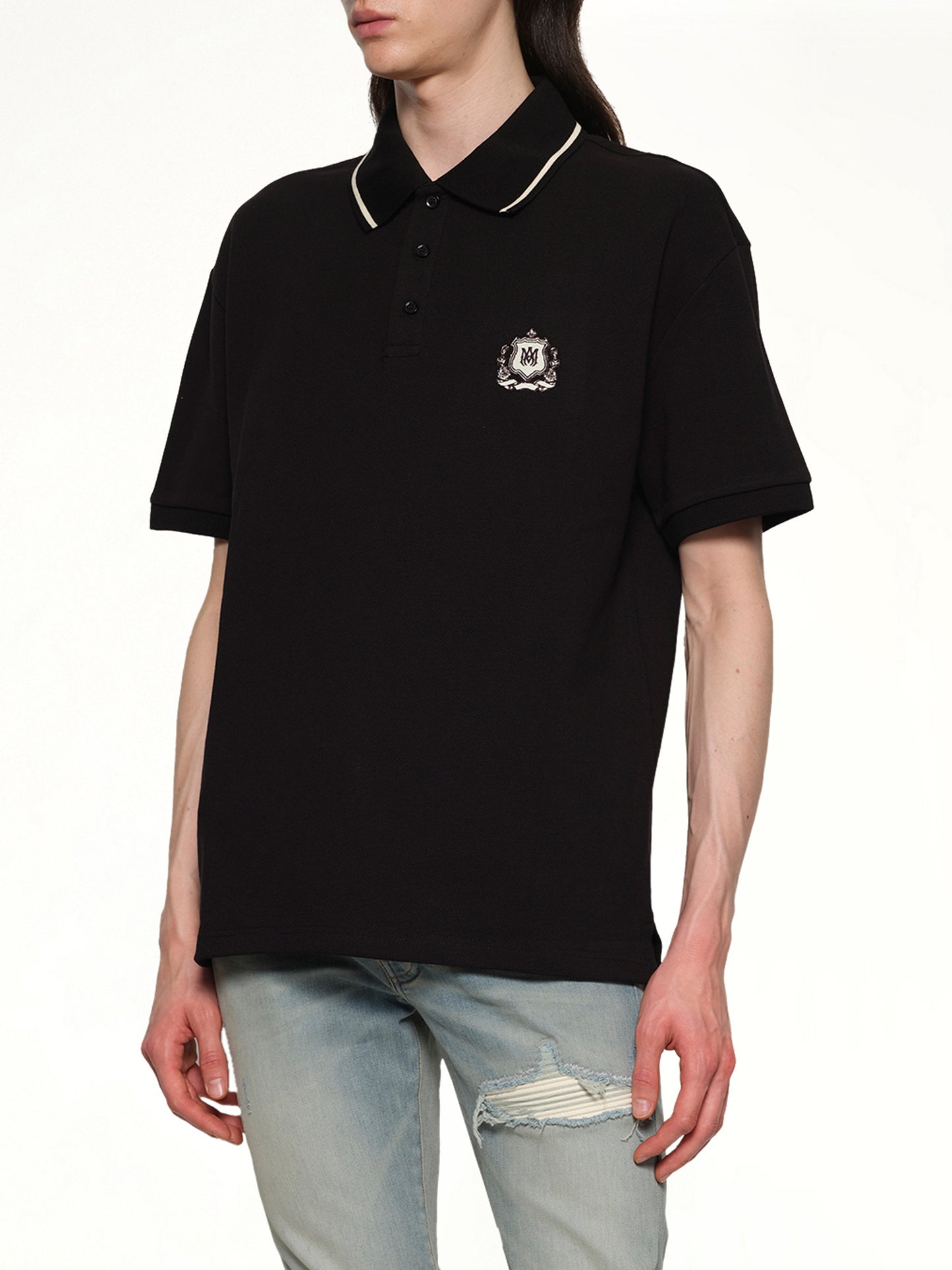 MA Crest Polo in Black