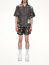 Bleach Bandana Bowling Shirt in Black
