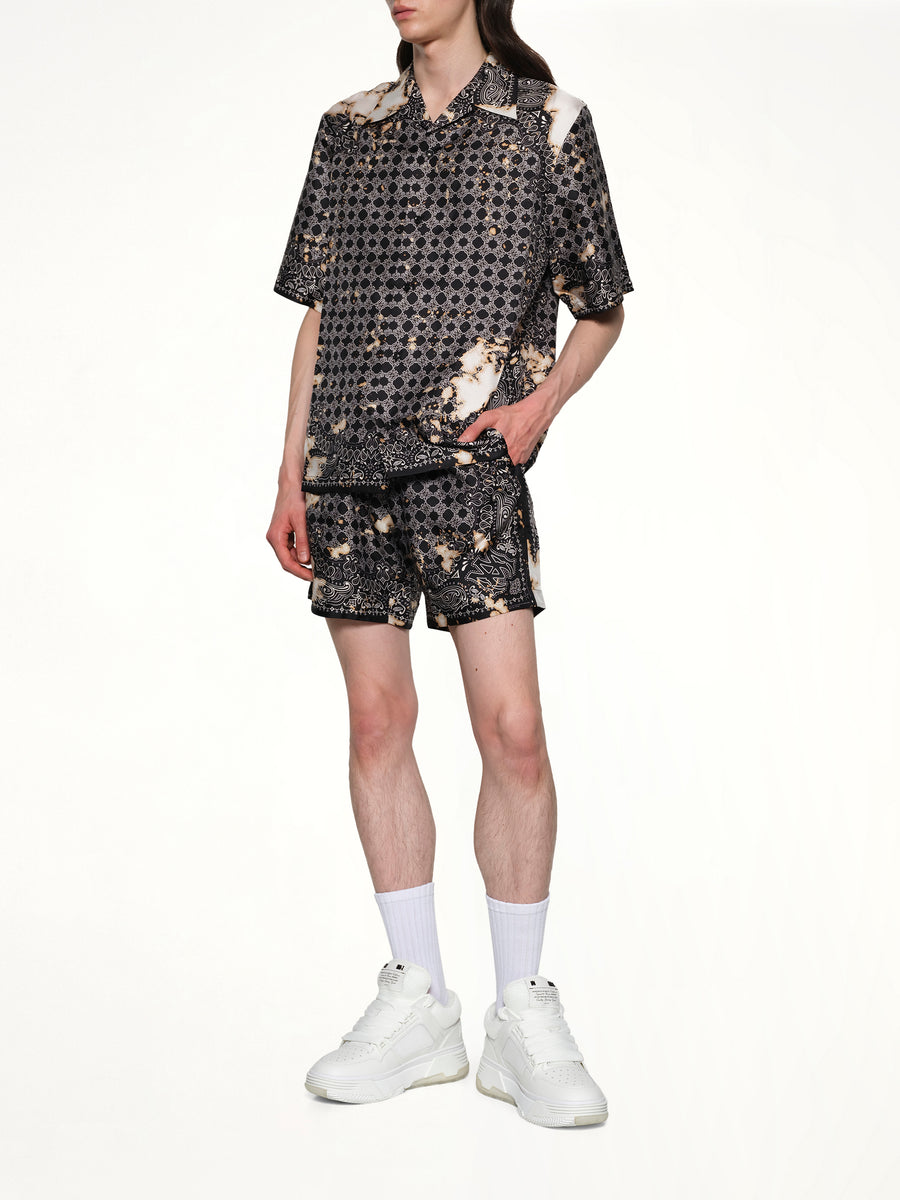 Bleach Bandana Bowling Shirt in Black