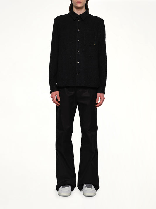 Shimmer Boucle Long Sleeve Shirt in Black