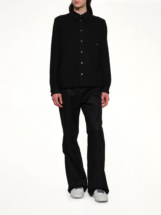 Shimmer Boucle Long Sleeve Shirt in Black