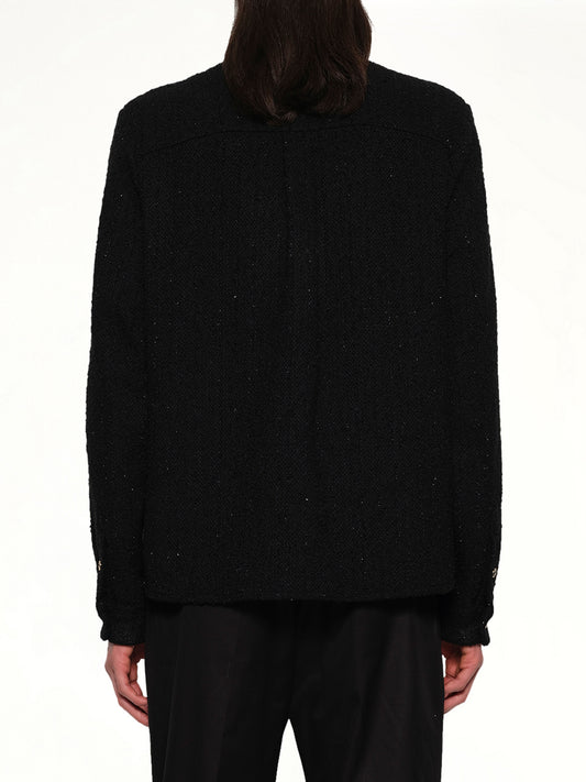 Shimmer Boucle Long Sleeve Shirt in Black