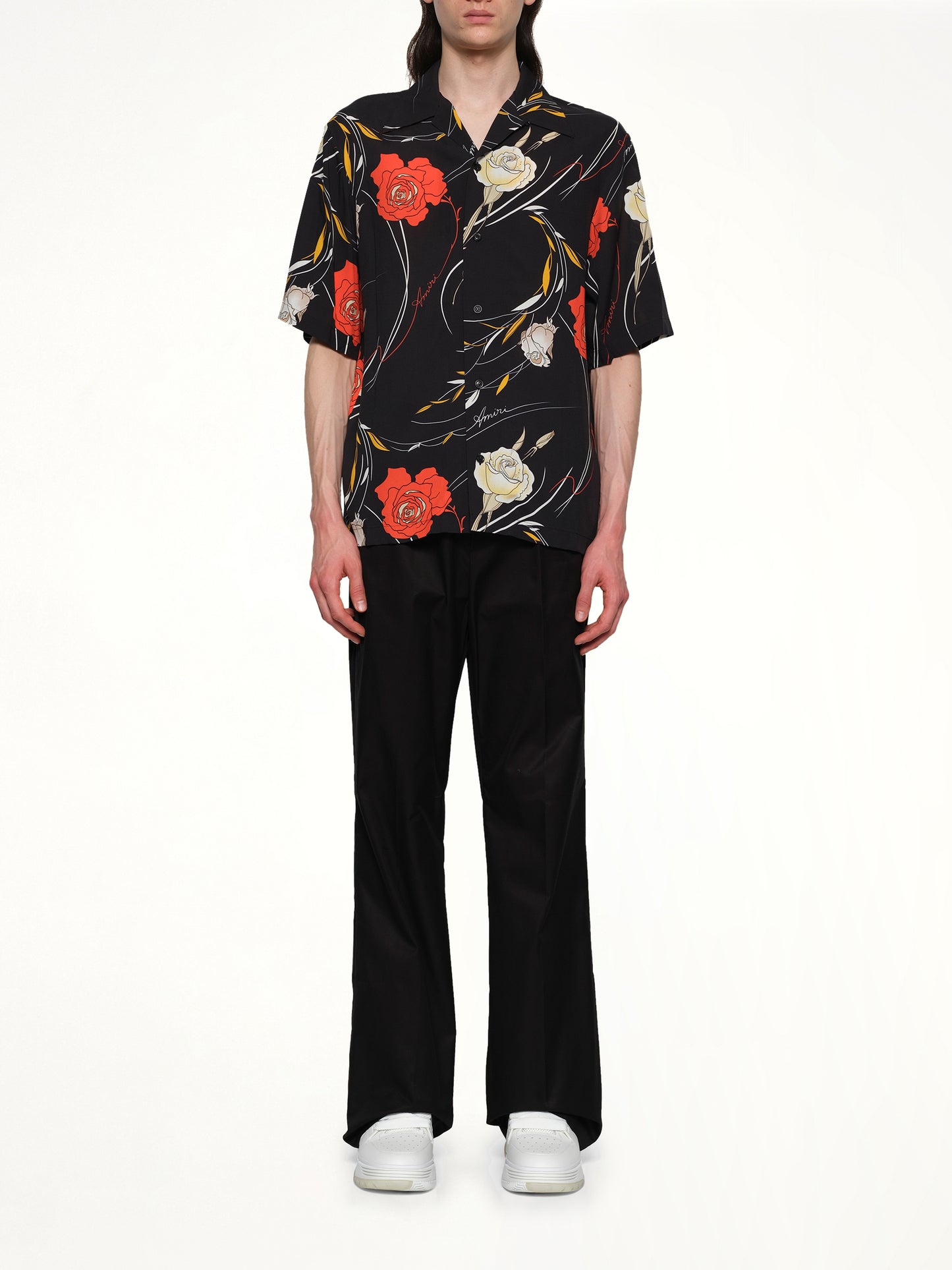 Floral Camp Shirt in Black