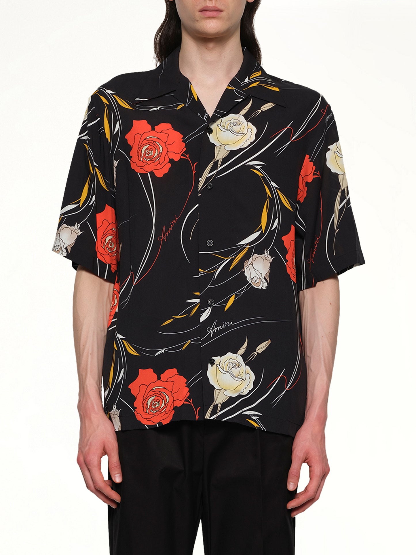 Floral Camp Shirt in Black