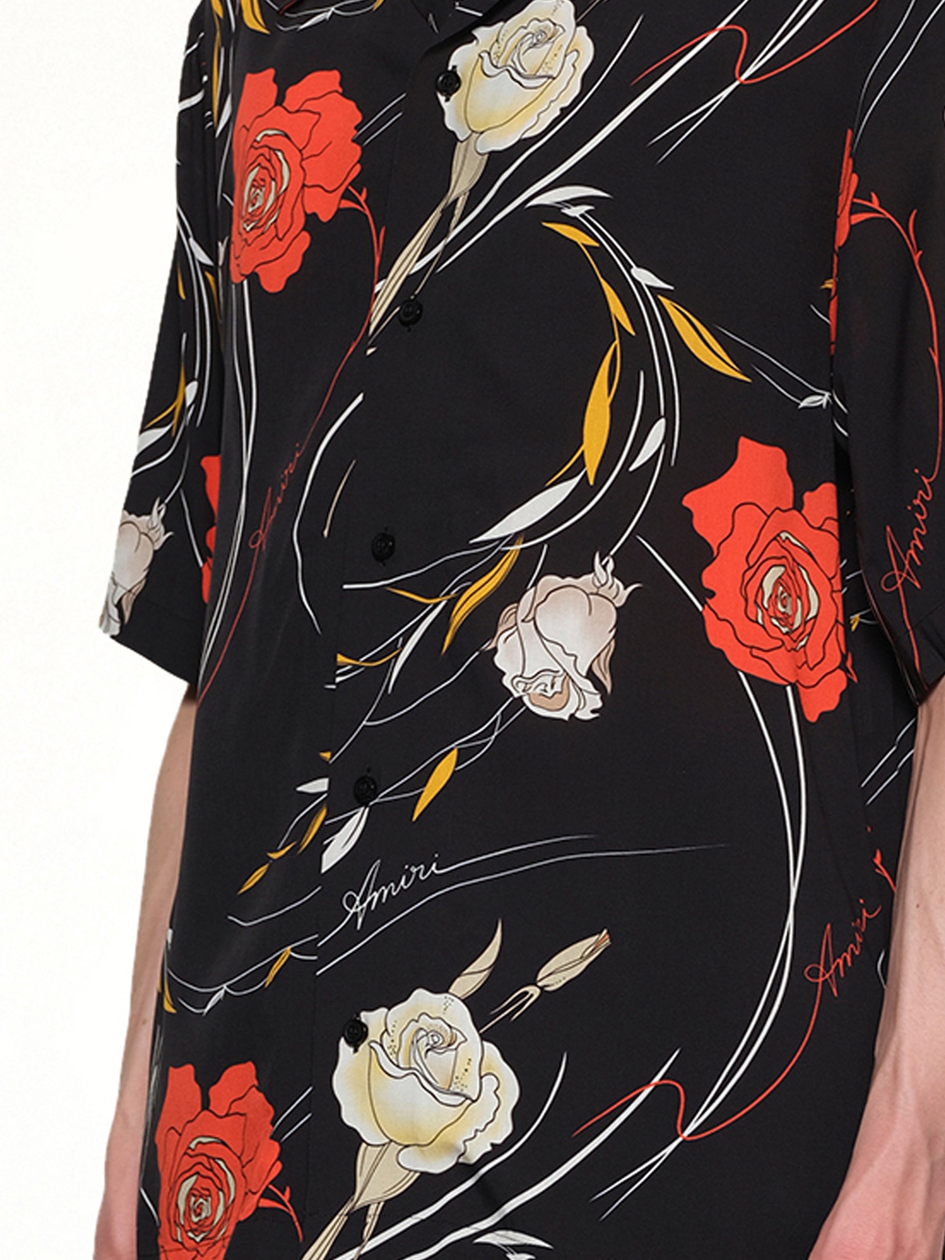 Floral Camp Shirt in Black