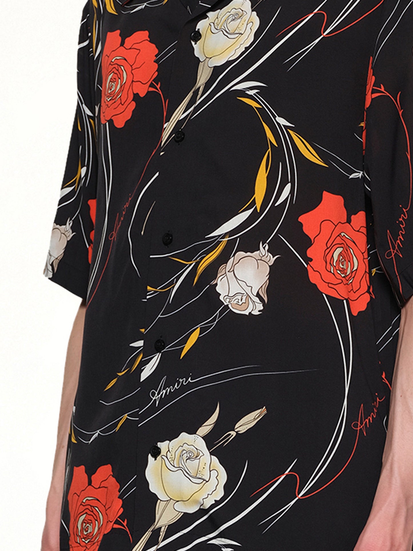 Floral Camp Shirt in Black