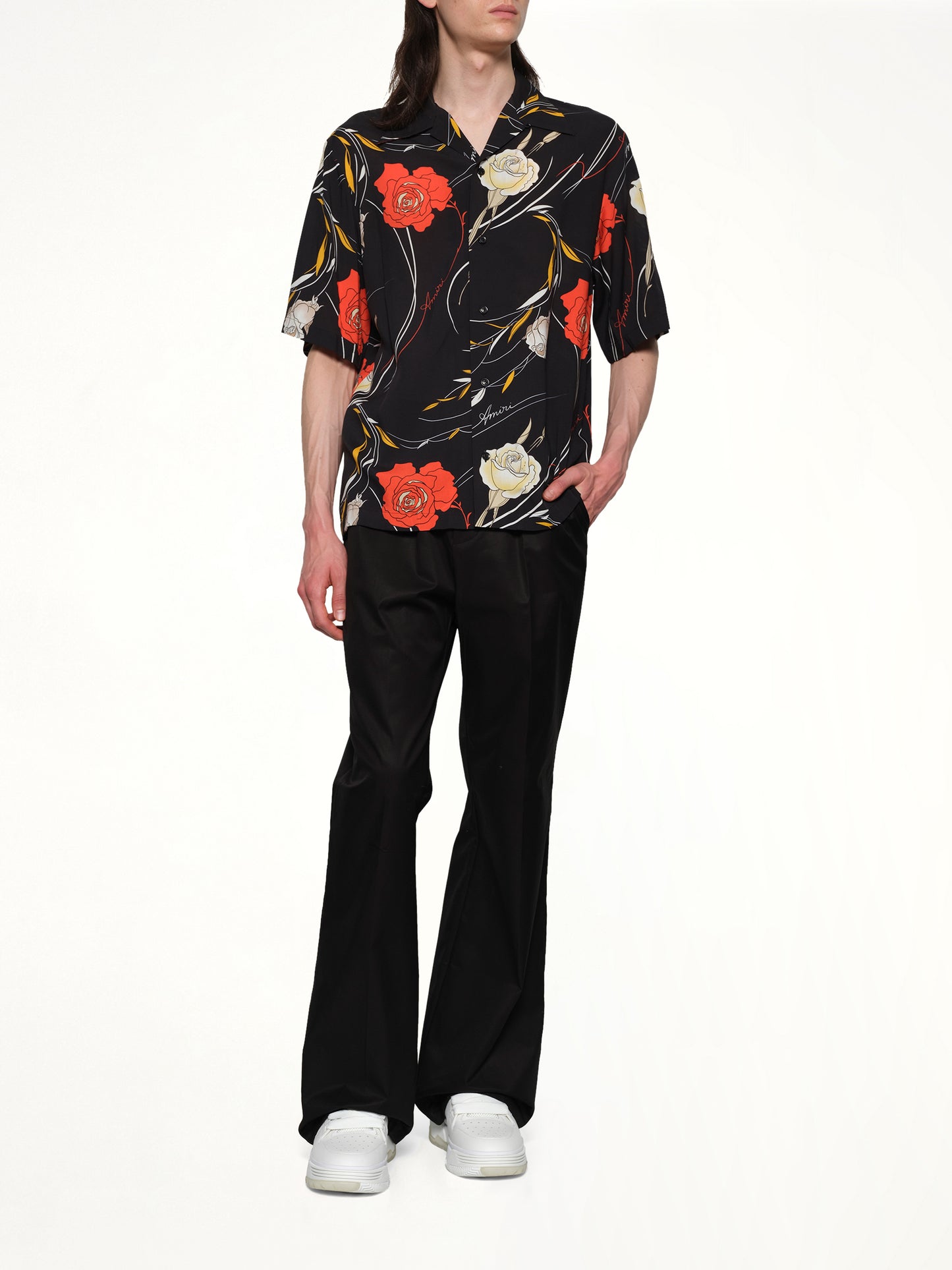 Floral Camp Shirt in Black