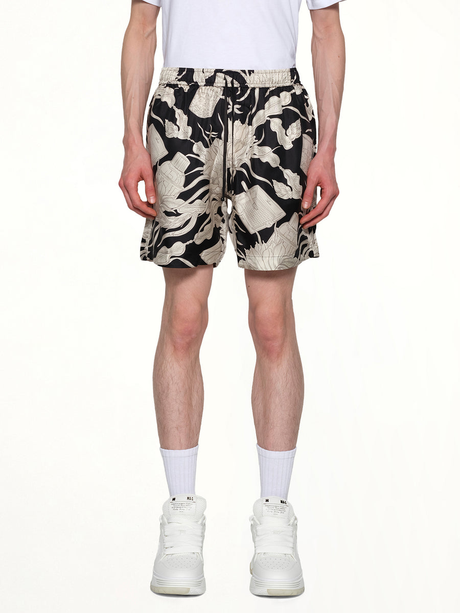 Floral Short in Black