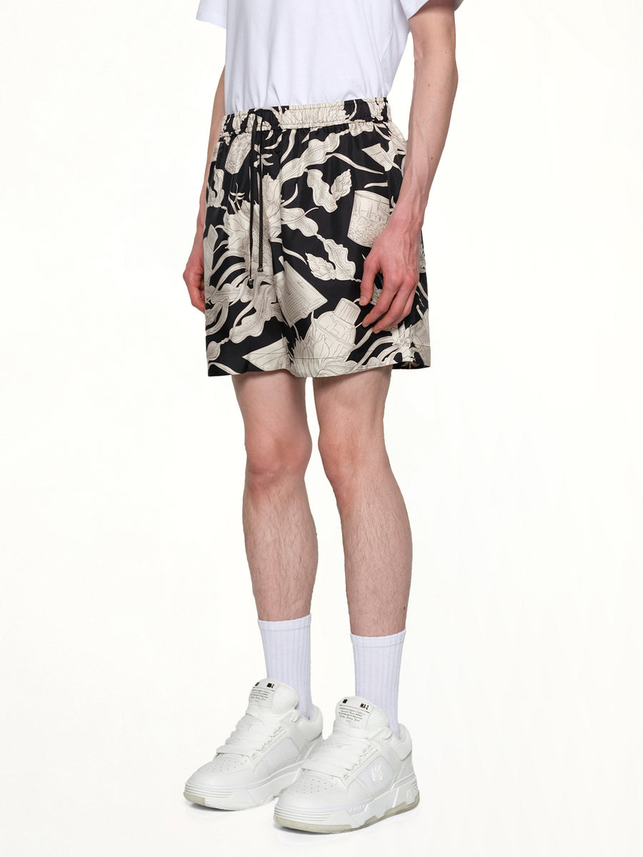 Floral Short in Black
