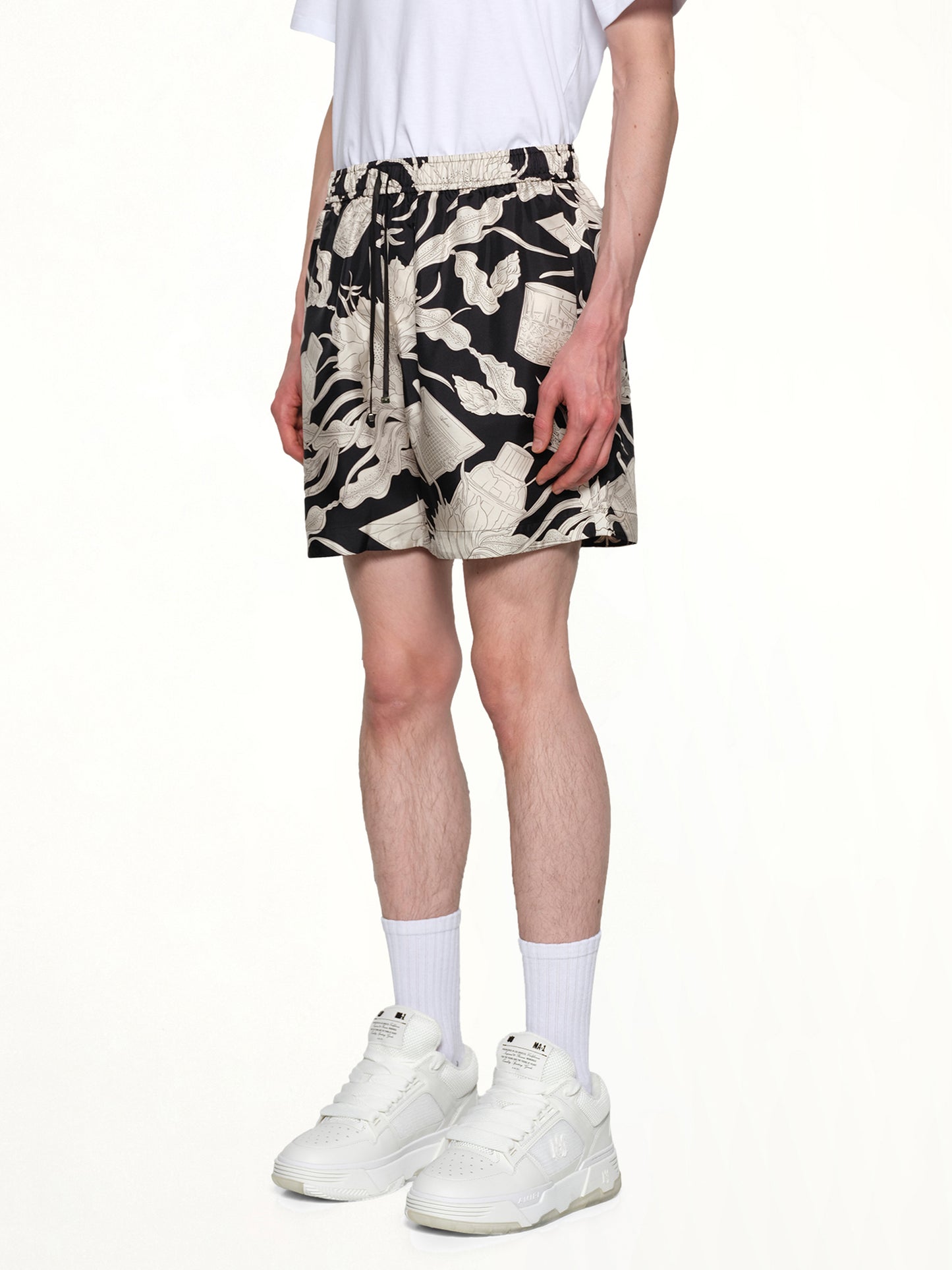 Floral Short in Black