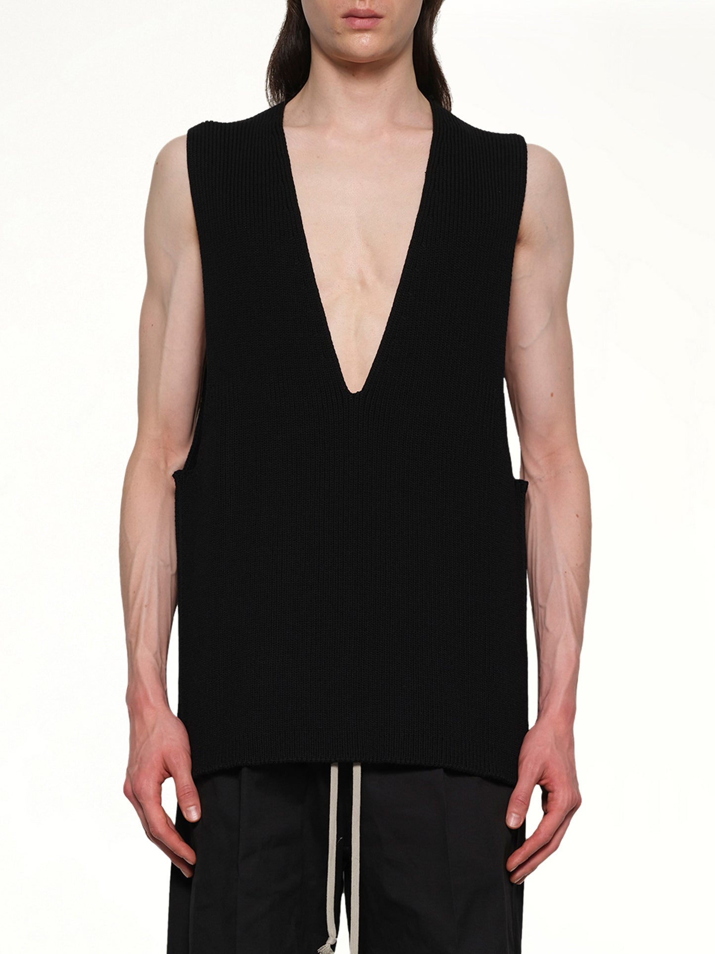 V Tank Top in Black