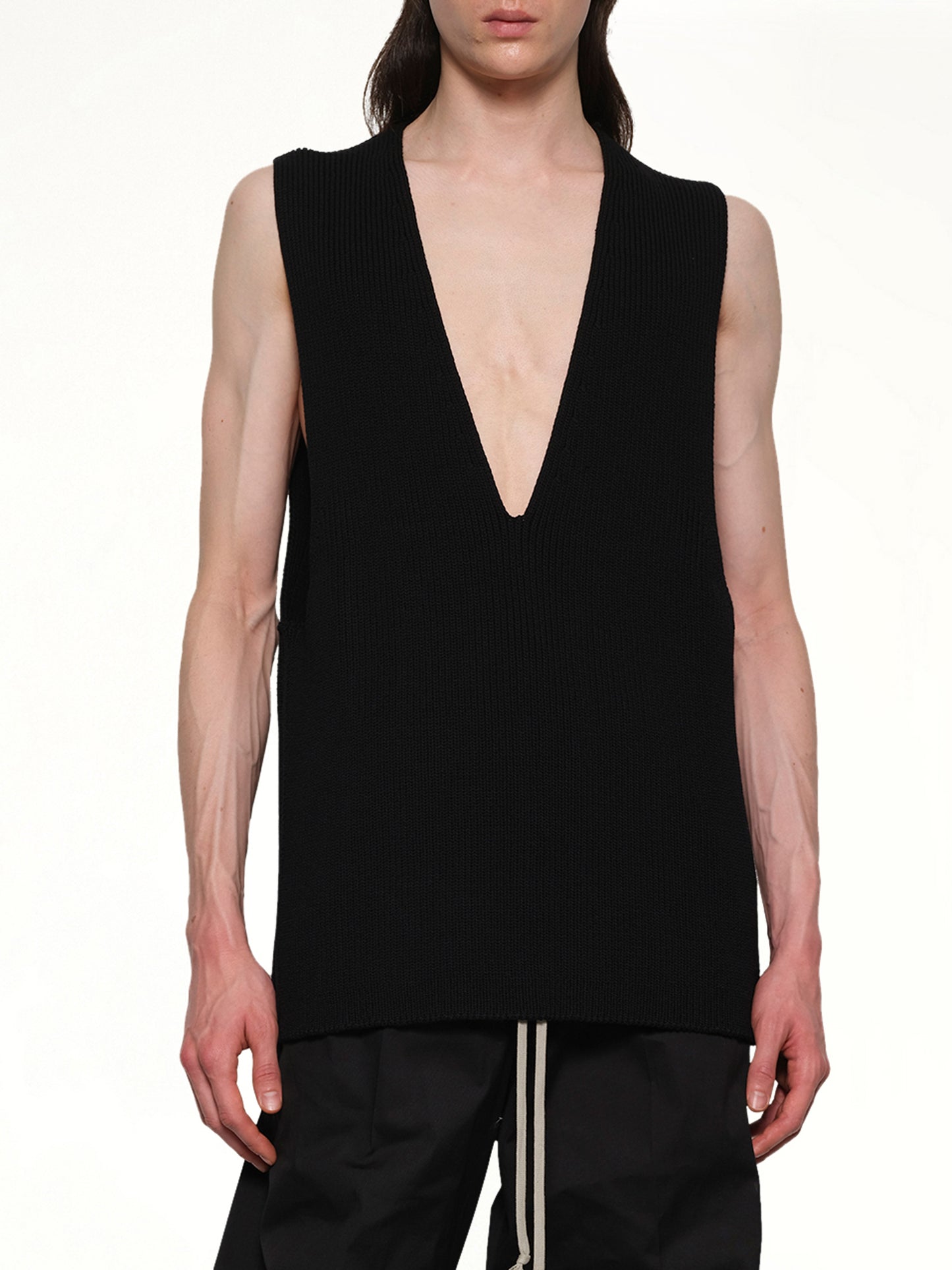 V Tank Top in Black
