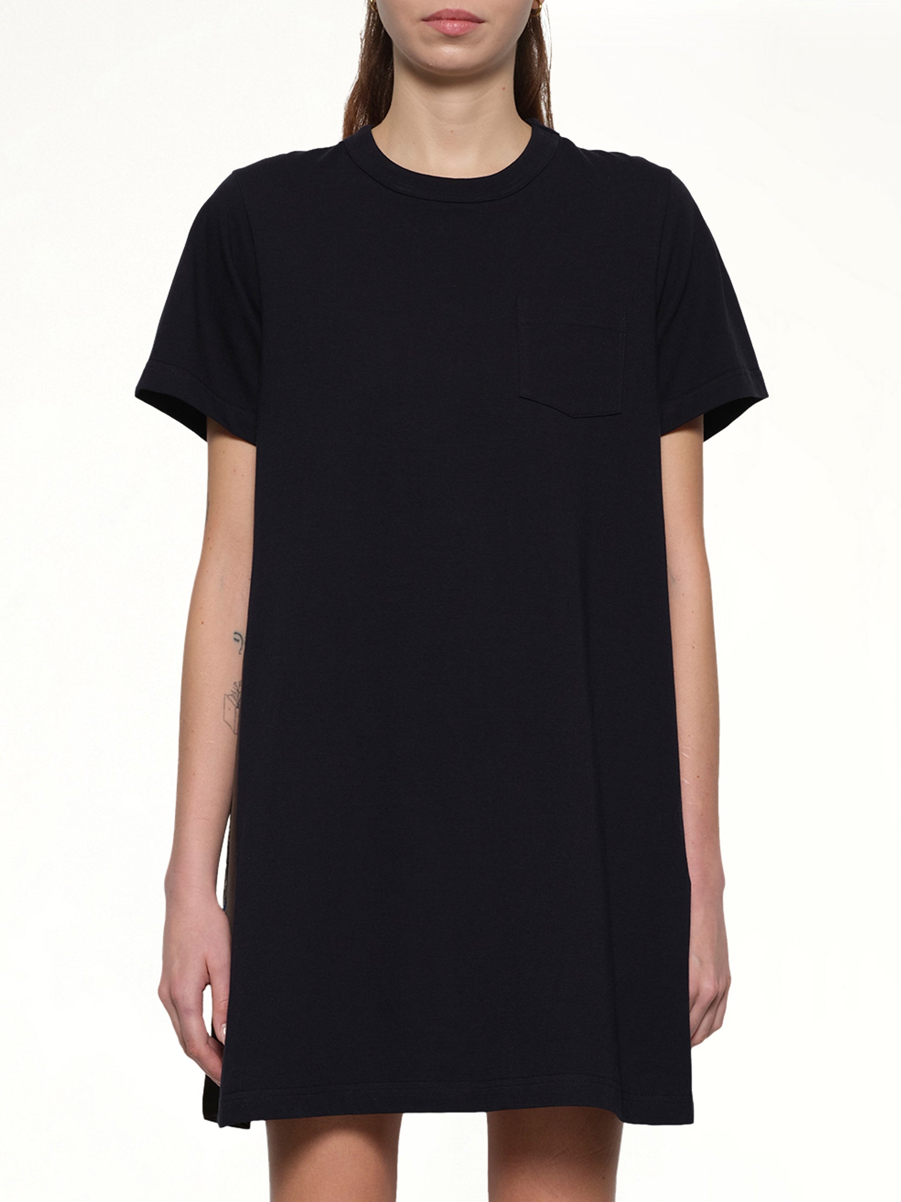 Paisley Print x Cotton Jersey Dress in Navy/Khaki