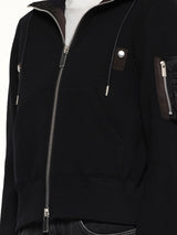 Sponge Sweat Nylon Twill Hoodie in Black