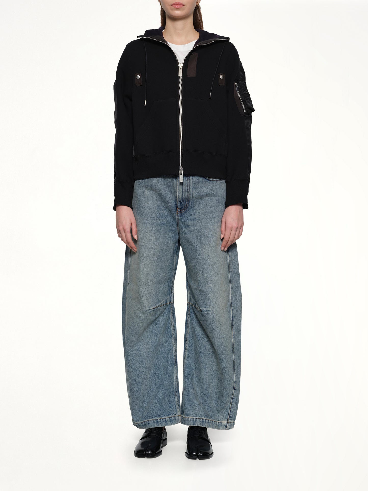 Sponge x Nylon Twill Hoodie in Black