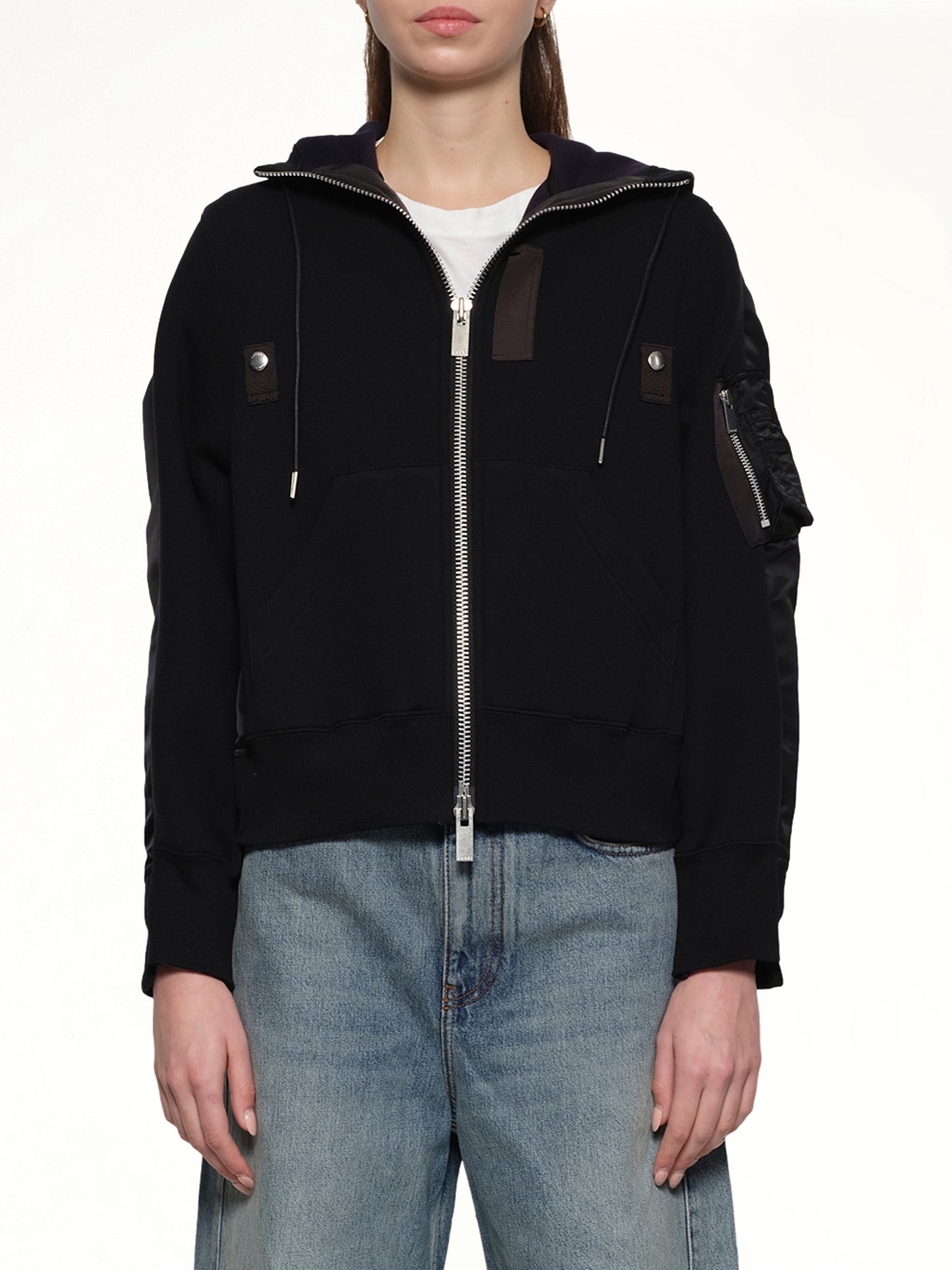 Sponge x Nylon Twill Hoodie in Black