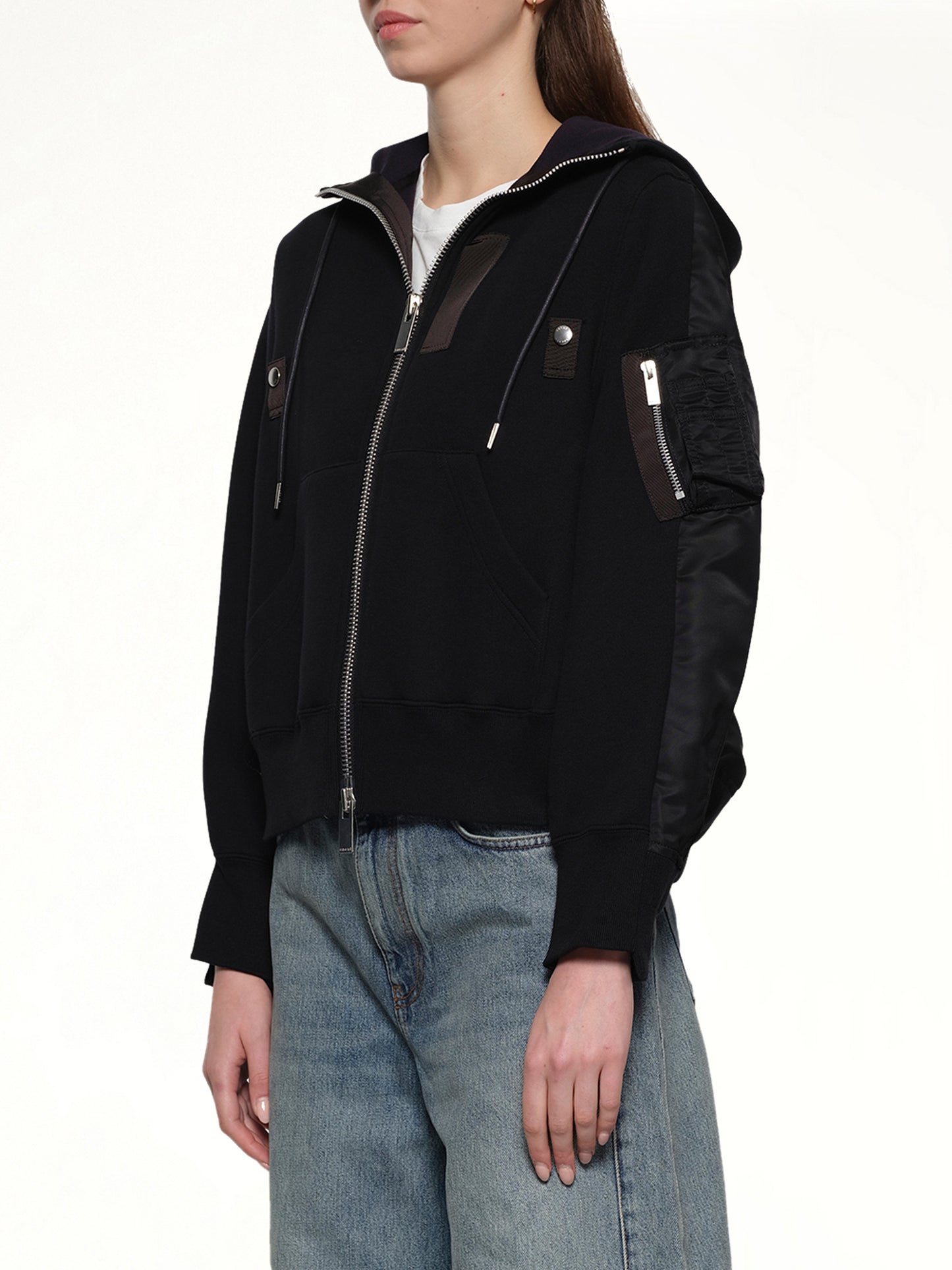 Sponge x Nylon Twill Hoodie in Black