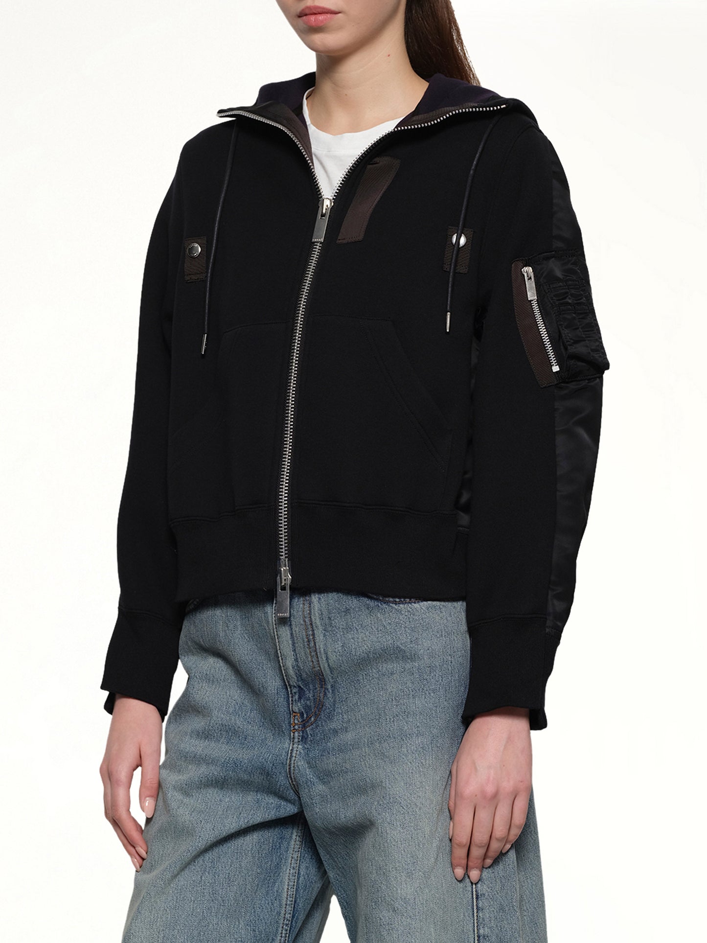 Sponge x Nylon Twill Hoodie in Black