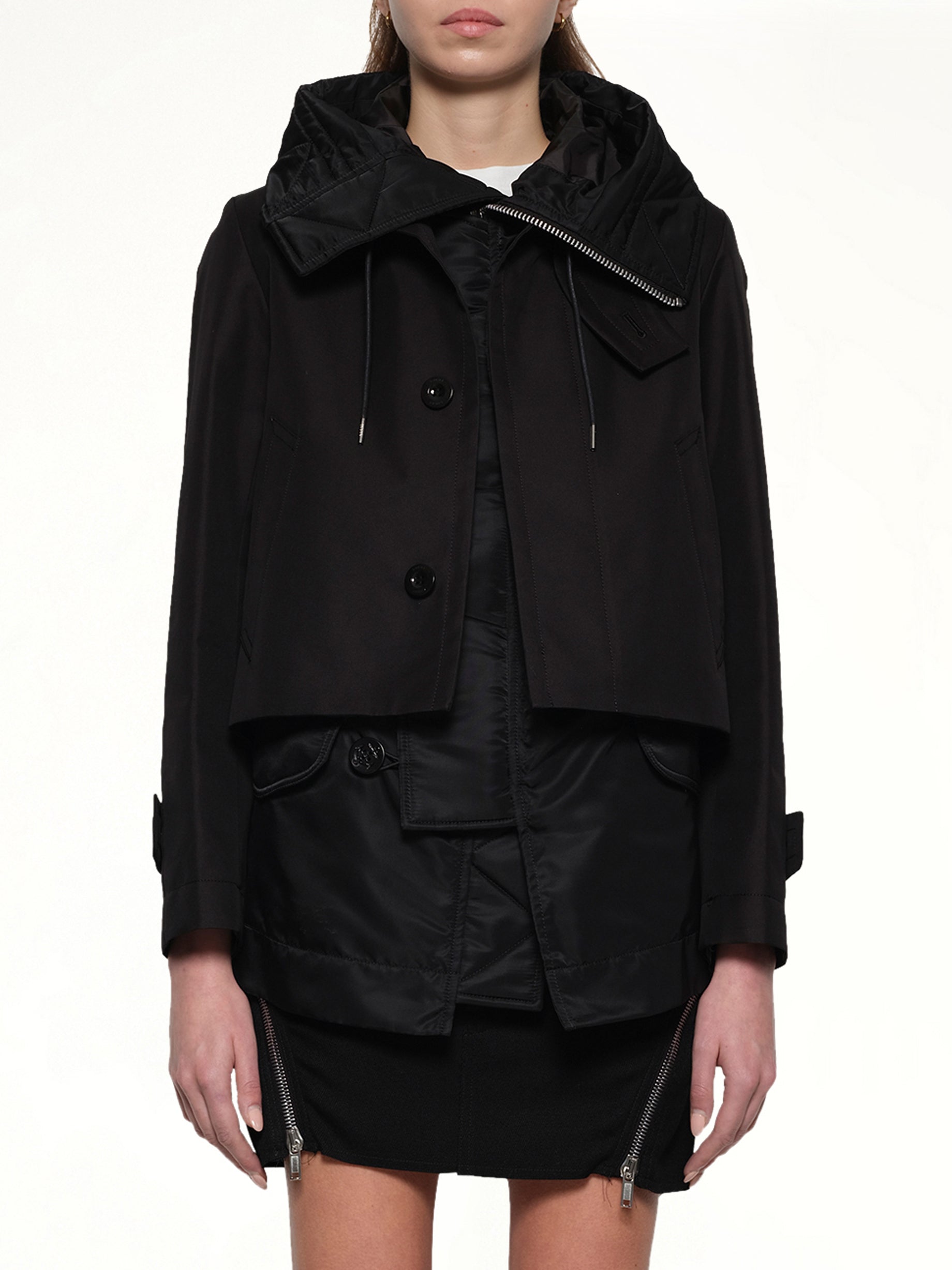 Cotton Gabardine Blouson in Black