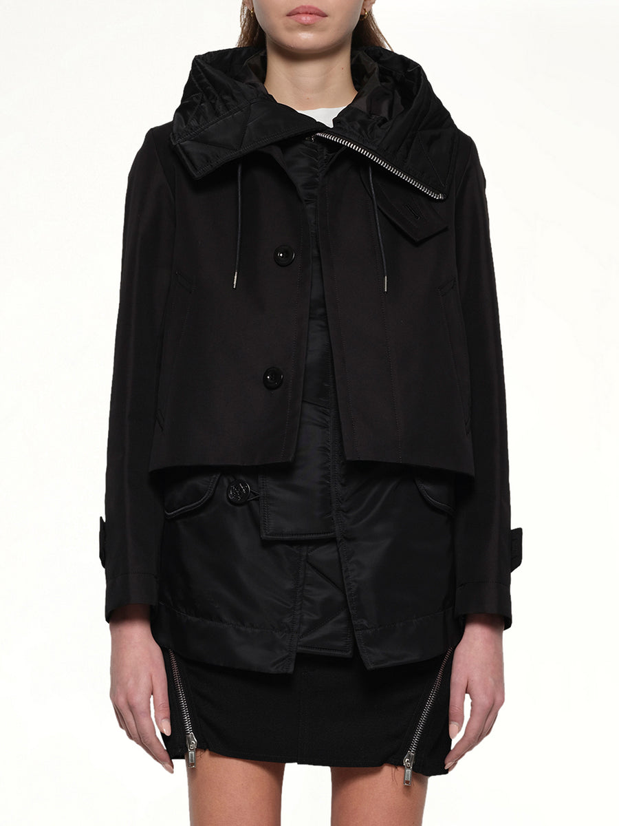 Cotton Gabardine Blouson in Black