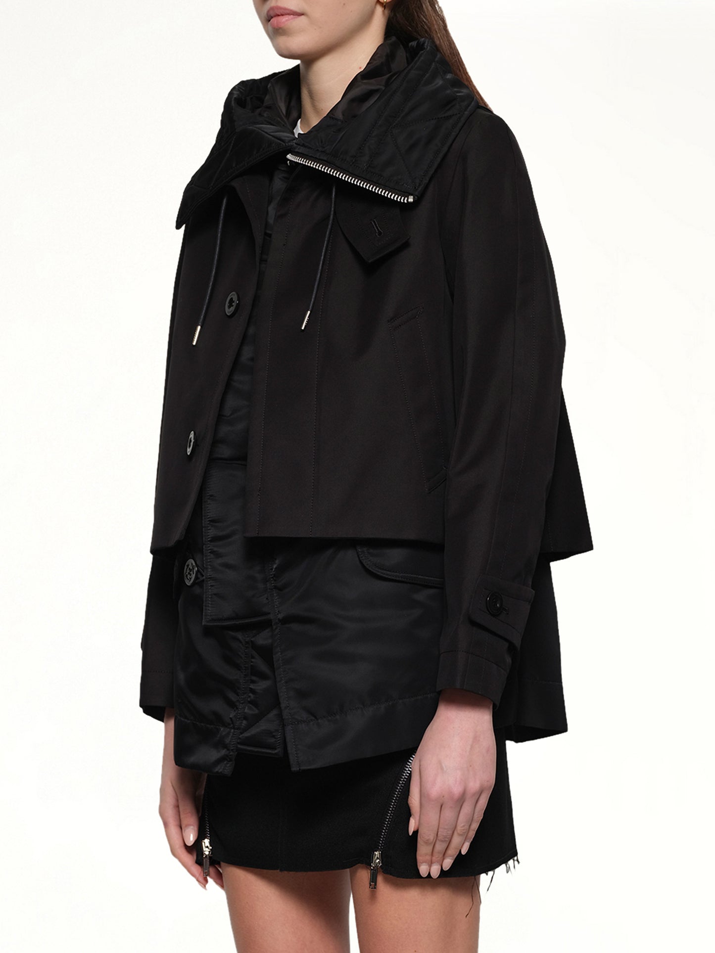 Cotton Gabardine Blouson in Black