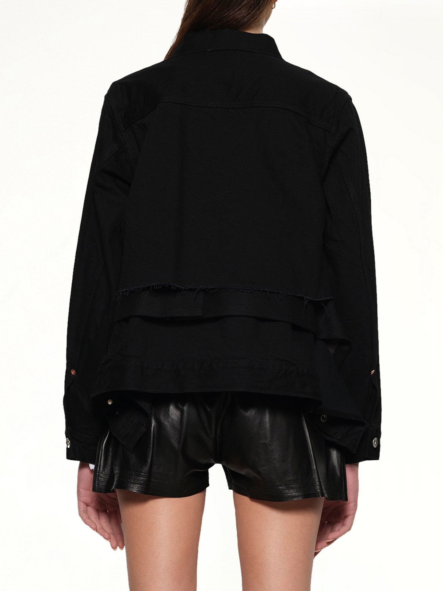 Denim x Wool Melton Jacket in Black