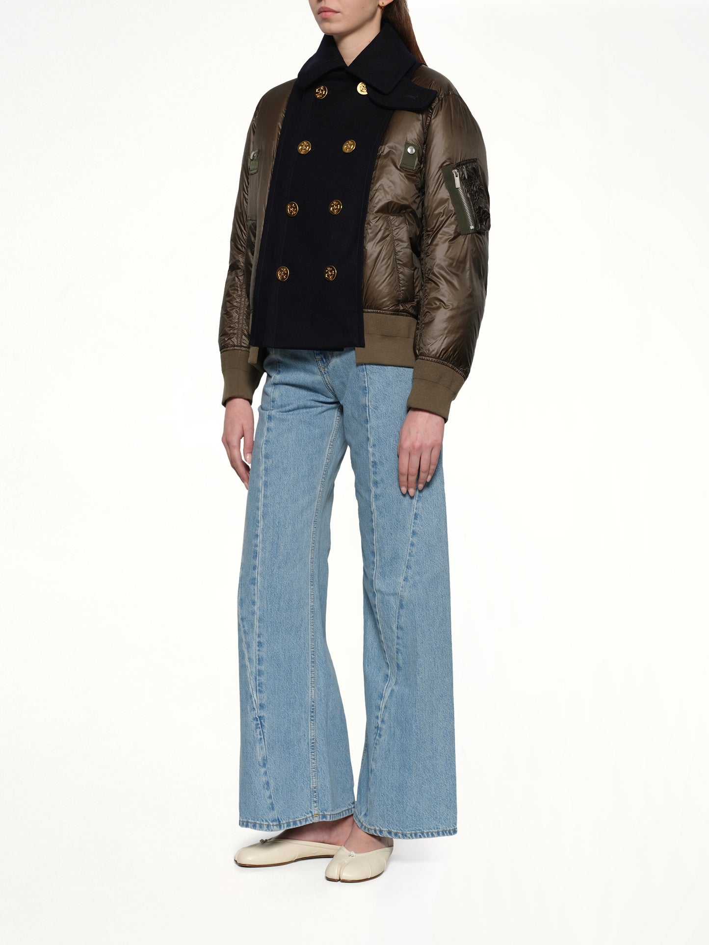 Puffer Blouson in Navy/Khaki