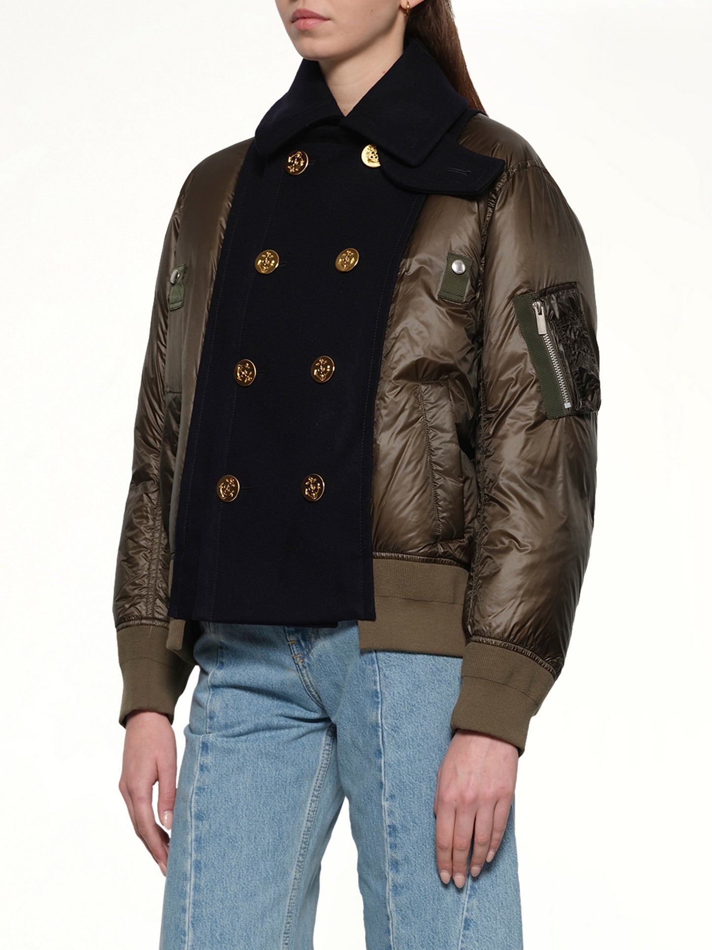 Puffer Blouson in Navy/Khaki