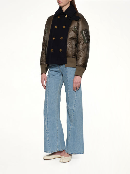 Puffer Blouson in Navy/Khaki