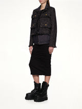 Denim x Tweed Jacket in Navy/Indigo