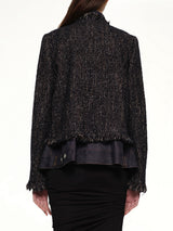 Denim x Tweed Jacket in Navy/Indigo