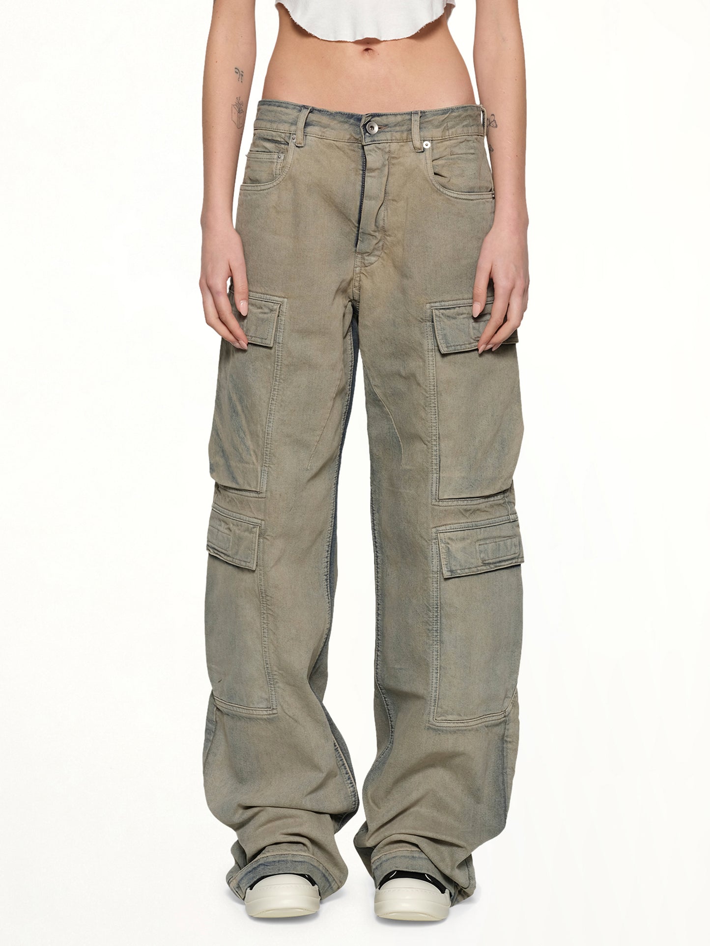 Double Cargo Jeans in Mineral Pearl