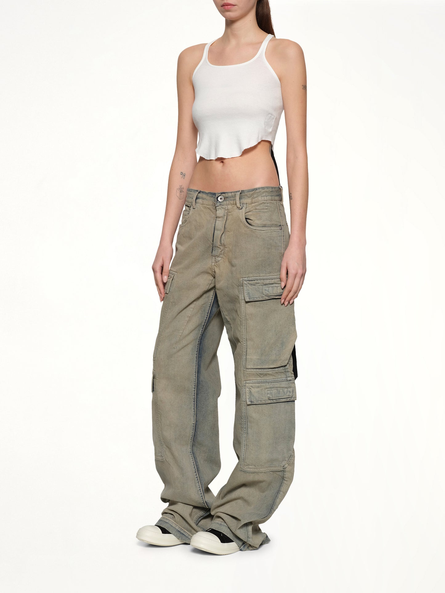 Double Cargo Jeans in Mineral Pearl