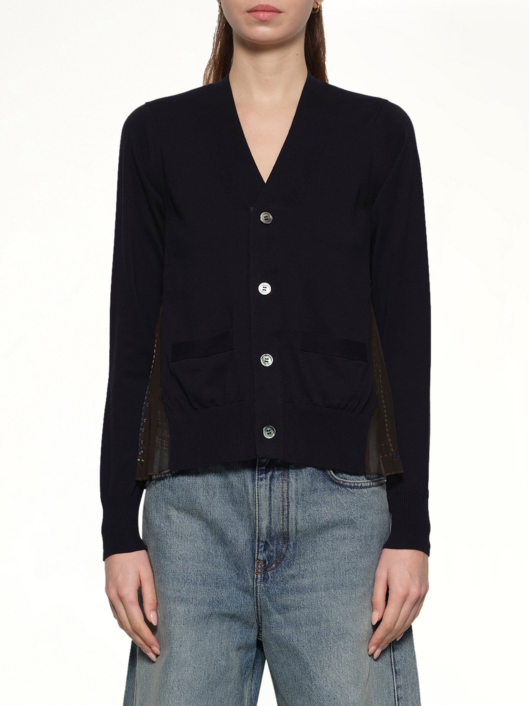 Paisley Print x Cotton Knit Cardigan in Brown/Khaki