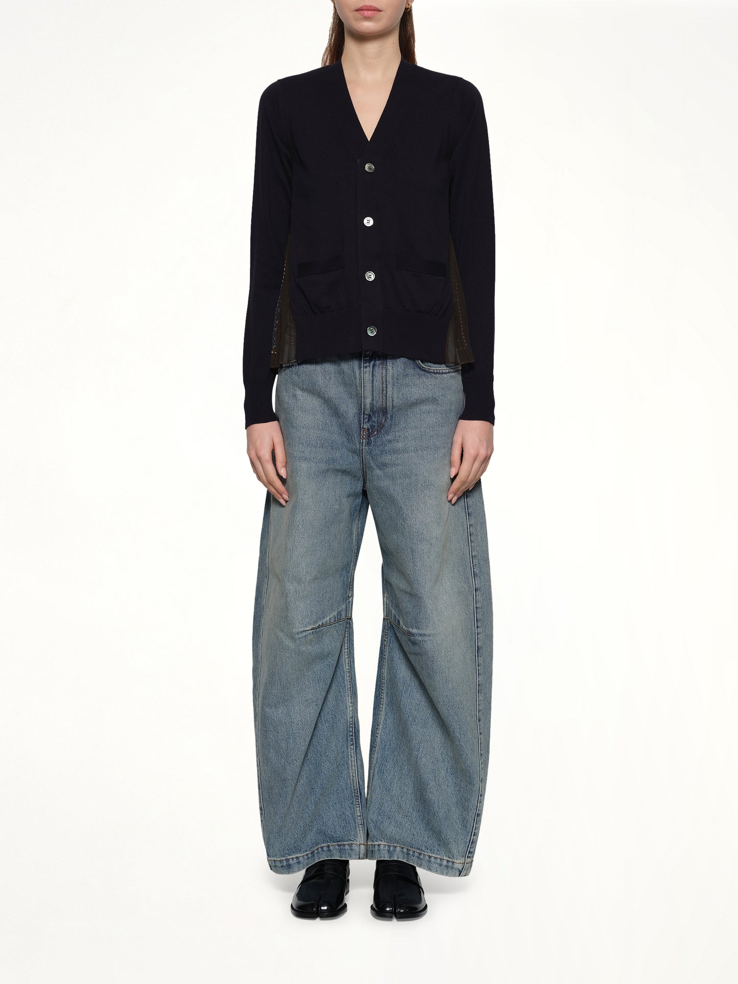 Paisley Print x Cotton Knit Cardigan in Brown/Khaki