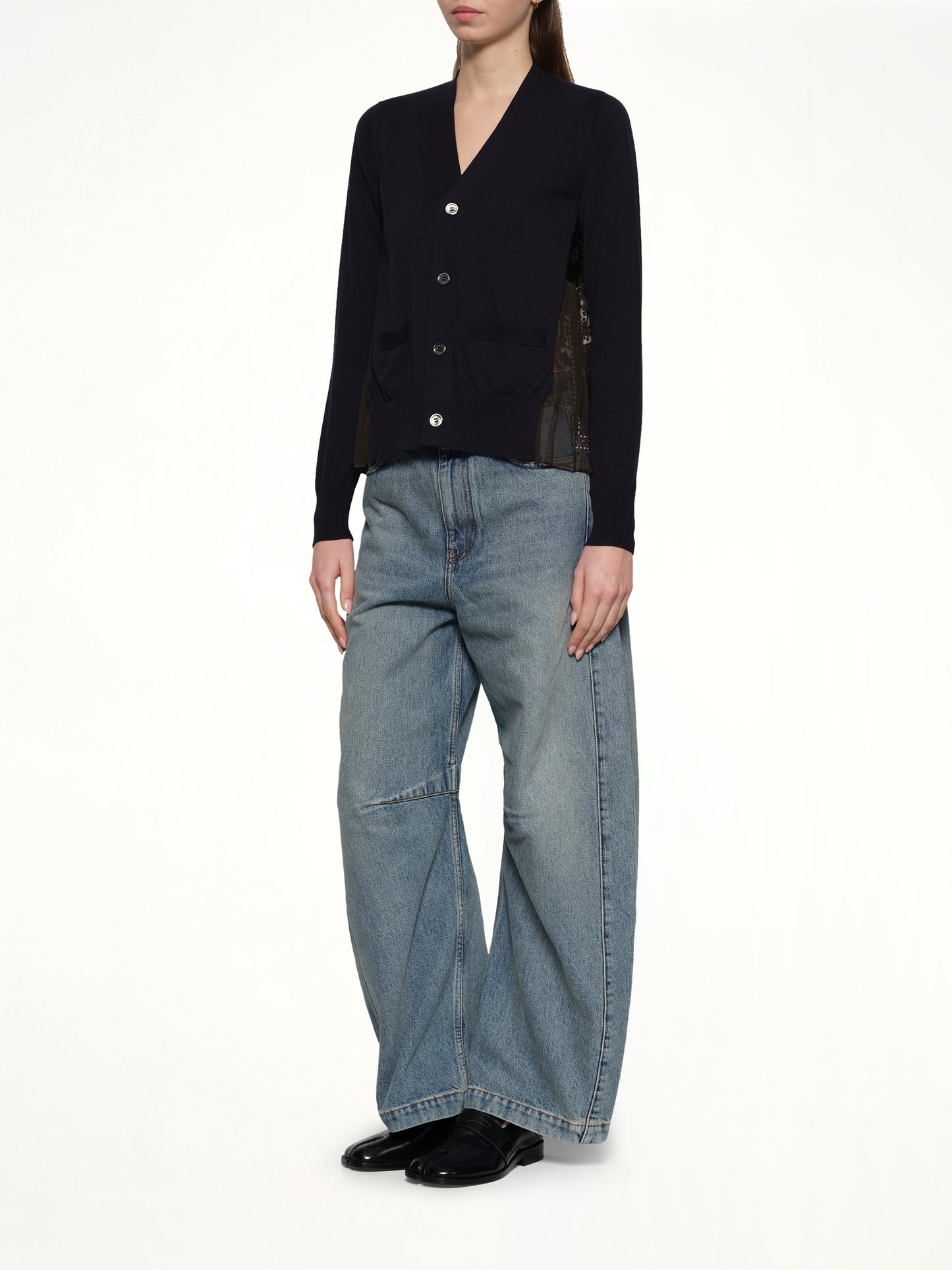 Paisley Print x Cotton Knit Cardigan in Brown/Khaki