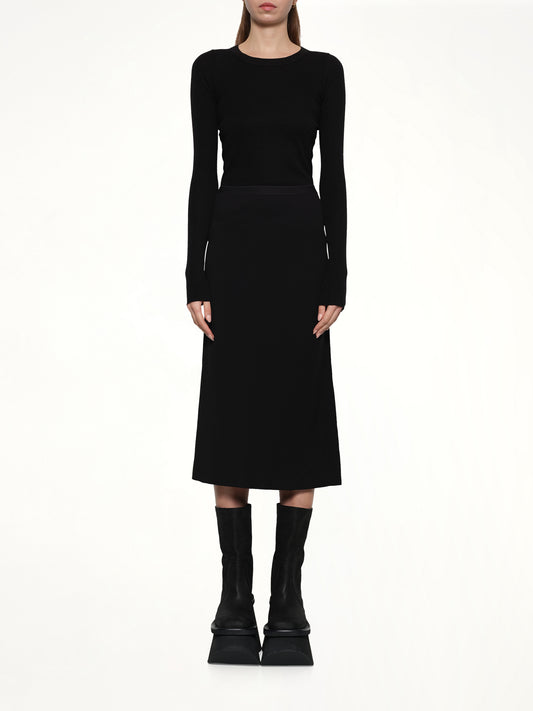 Knee Bias Light Skirt in Black