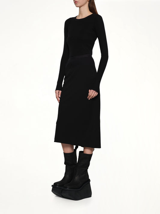 Knee Bias Light Skirt in Black