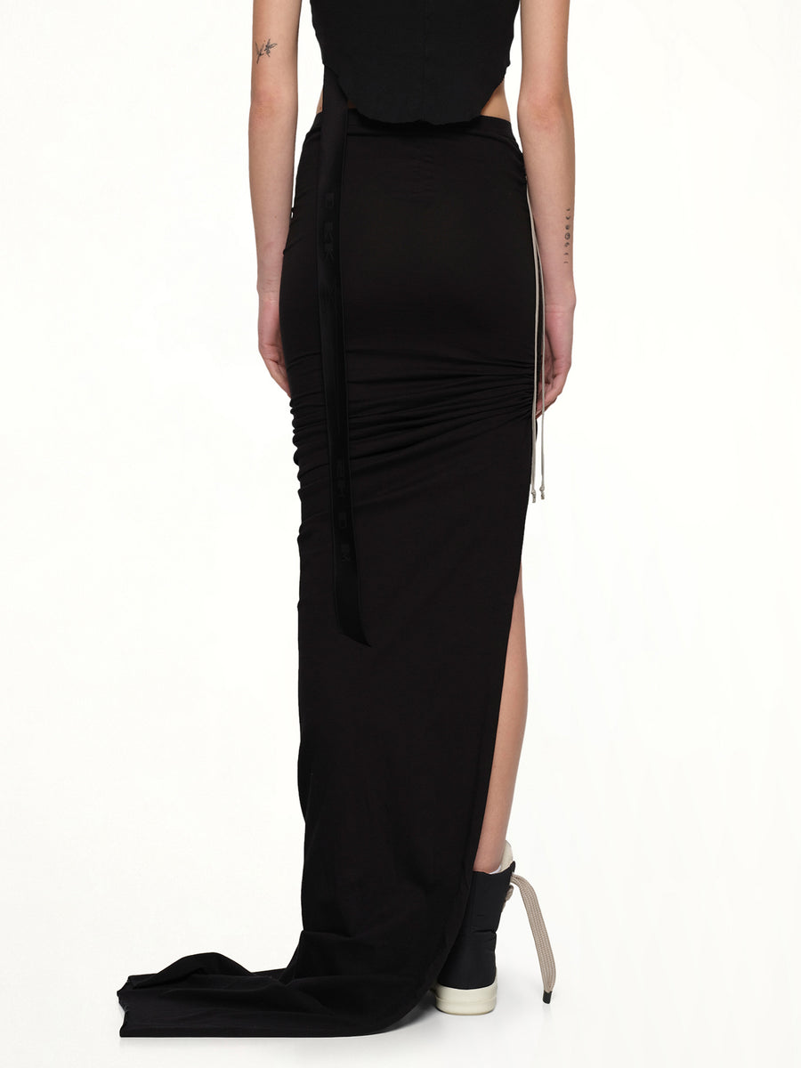 Soft Edfu Long Skirt in Black