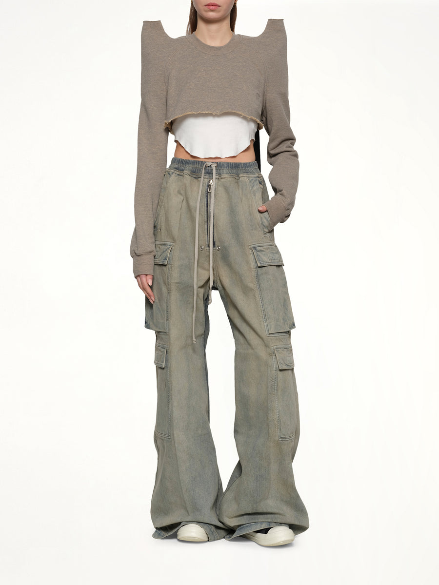 Cropped Tecsweat in Melange Grey