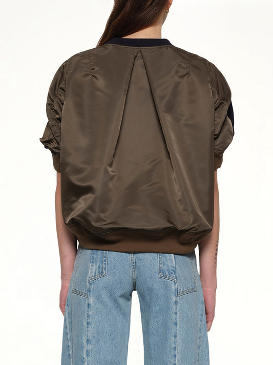 Sponge x Nylon Twill Pullover in Navy/Dark Khaki