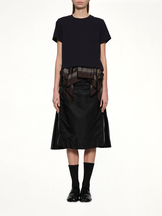 Paisley Print x Cotton Jersey T-Shirt in Navy/Khaki