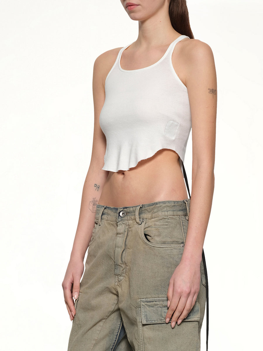 Basic Cropped Tank in Milk