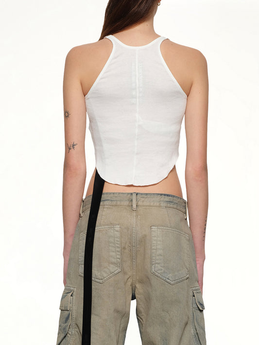 Basic Cropped Tank in Milk