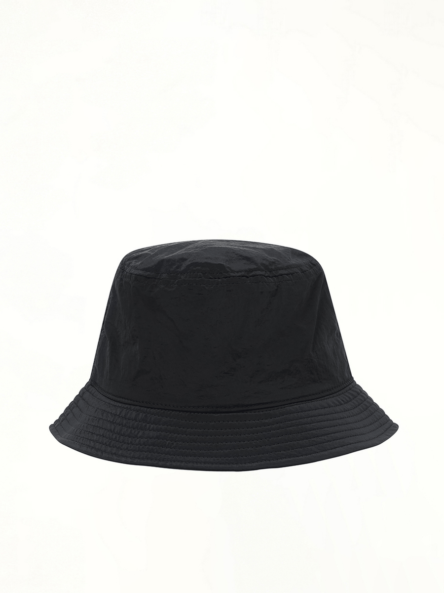 910001 Nylon Metal Bucket Hat in Black
