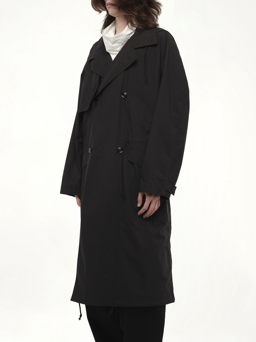 Light Hooded Trench in Black